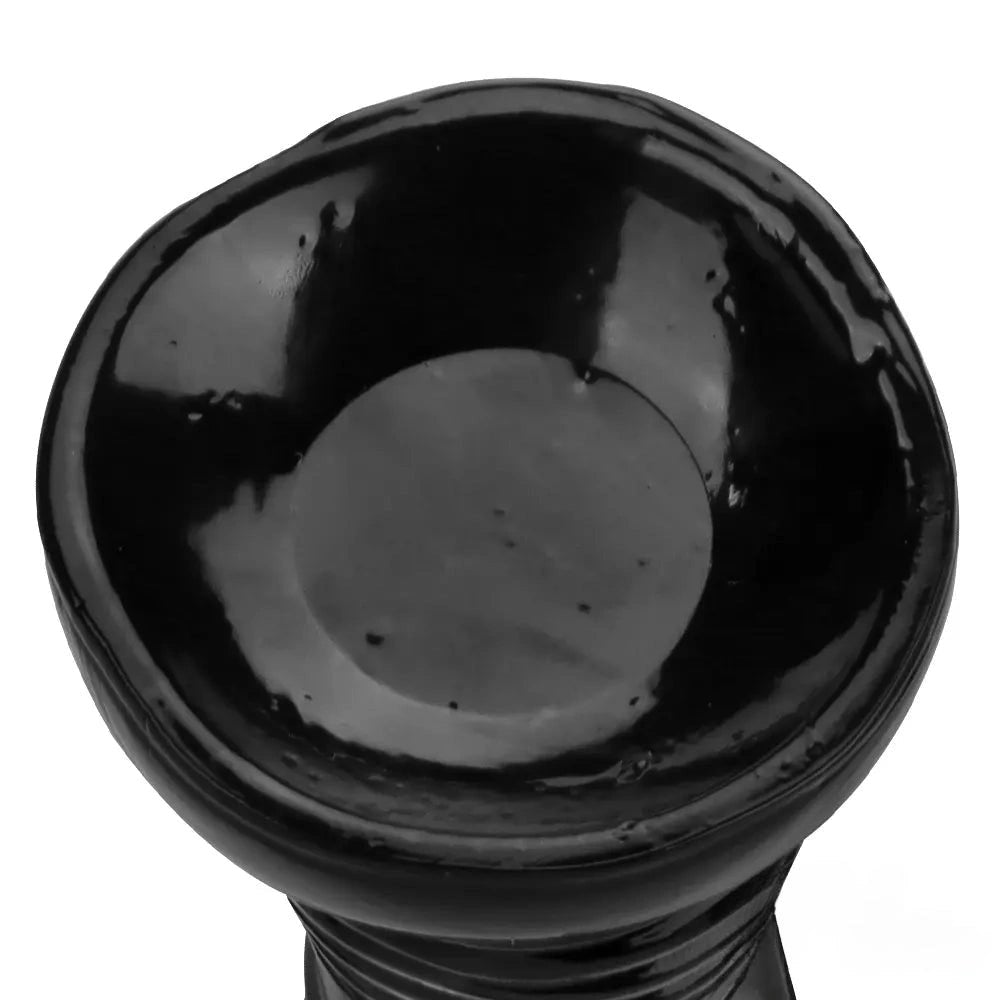 Black spiked ribbed suction cup dildo, photo 14