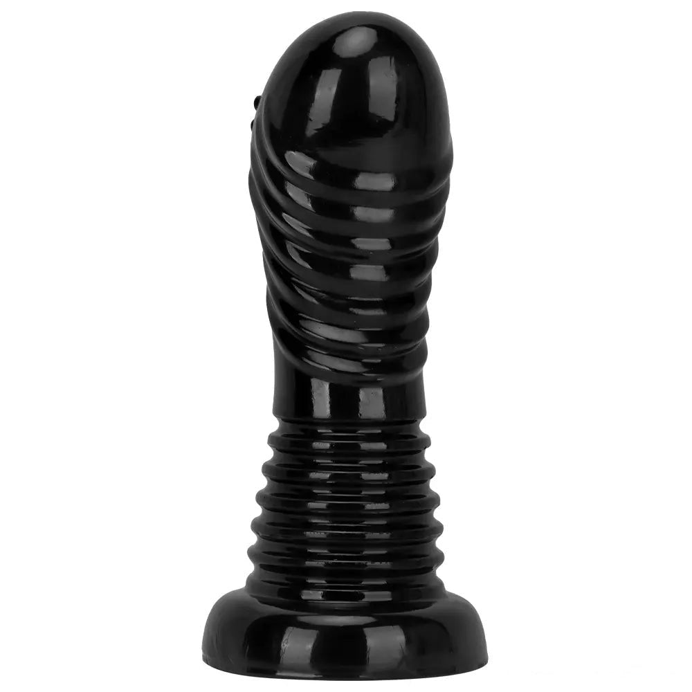 Black spiked ribbed suction cup dildo, photo 9