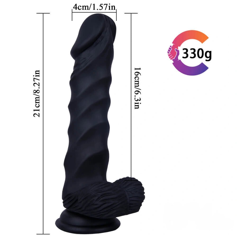 Black spiral fantasy dildo, photo 11