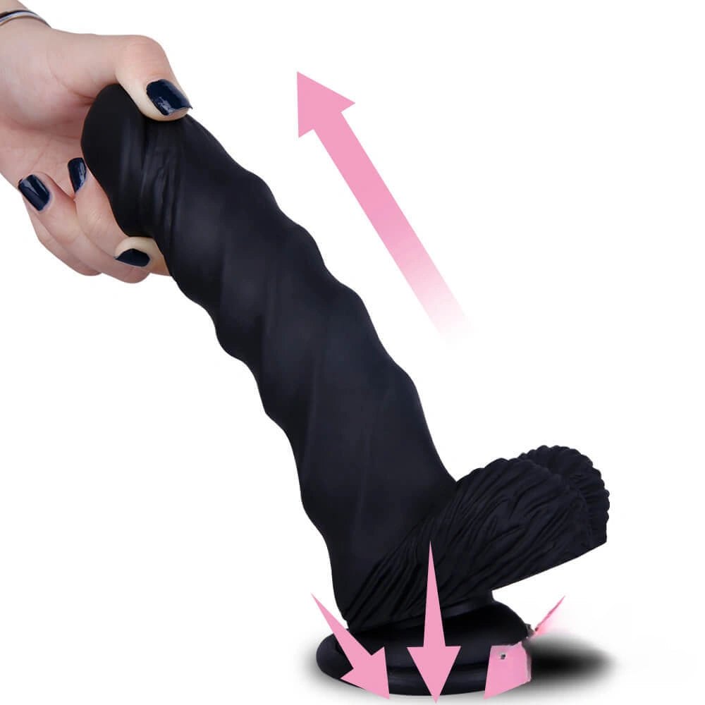 Black spiral fantasy dildo, photo 6