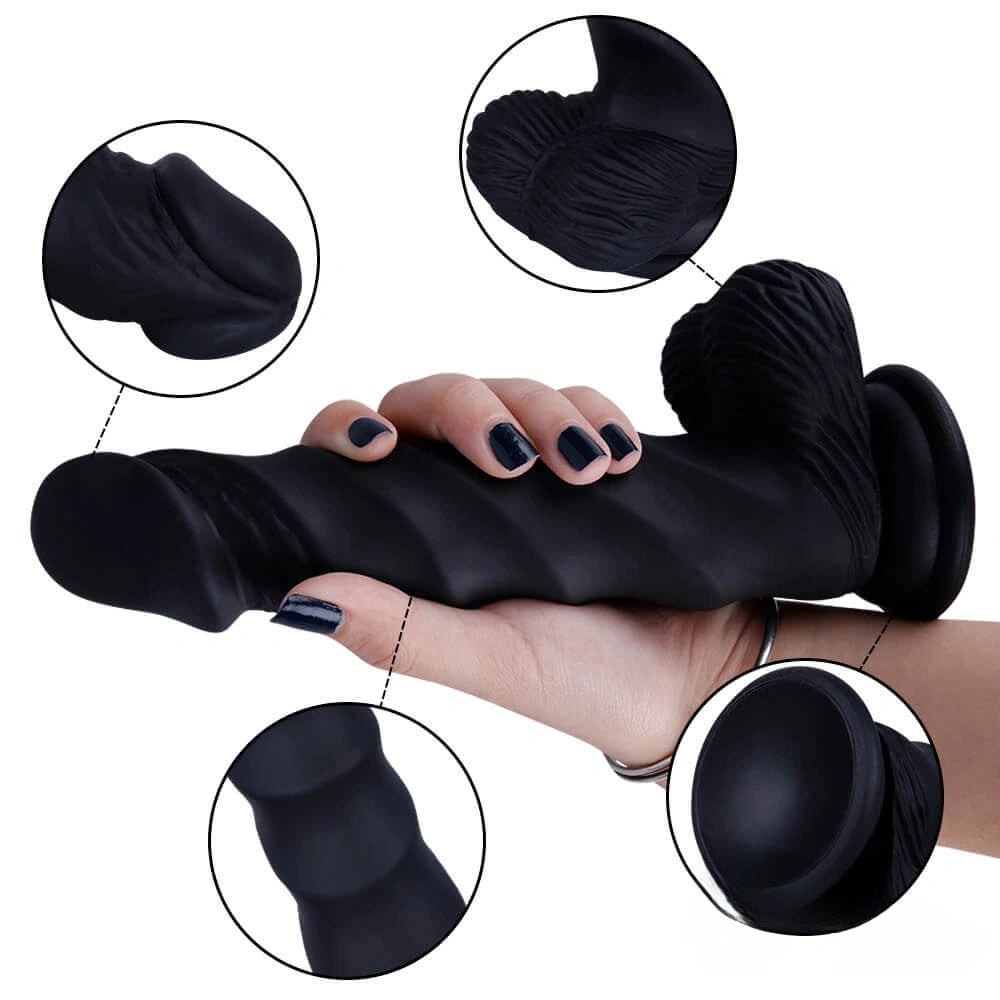 Black spiral fantasy dildo, photo 7