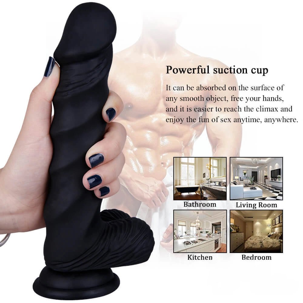 Black spiral fantasy dildo, photo 9