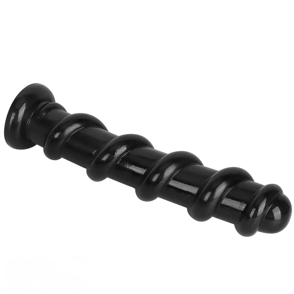 Black spiral pvc anal dildo, photo 13