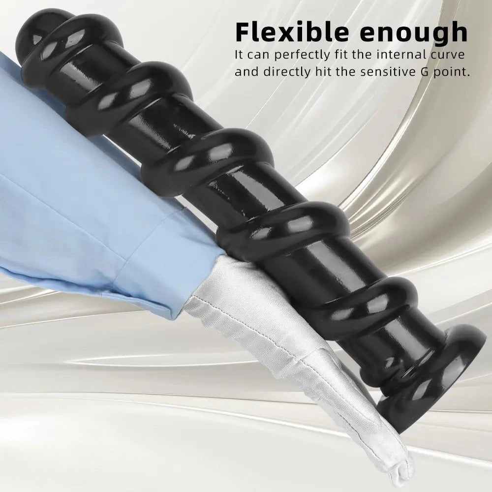 Black spiral pvc anal dildo, photo 3