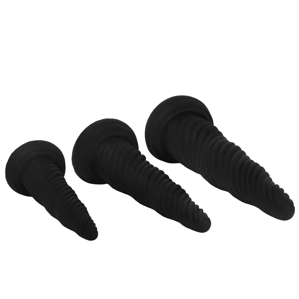 Black spiral textured dildo, photo 14