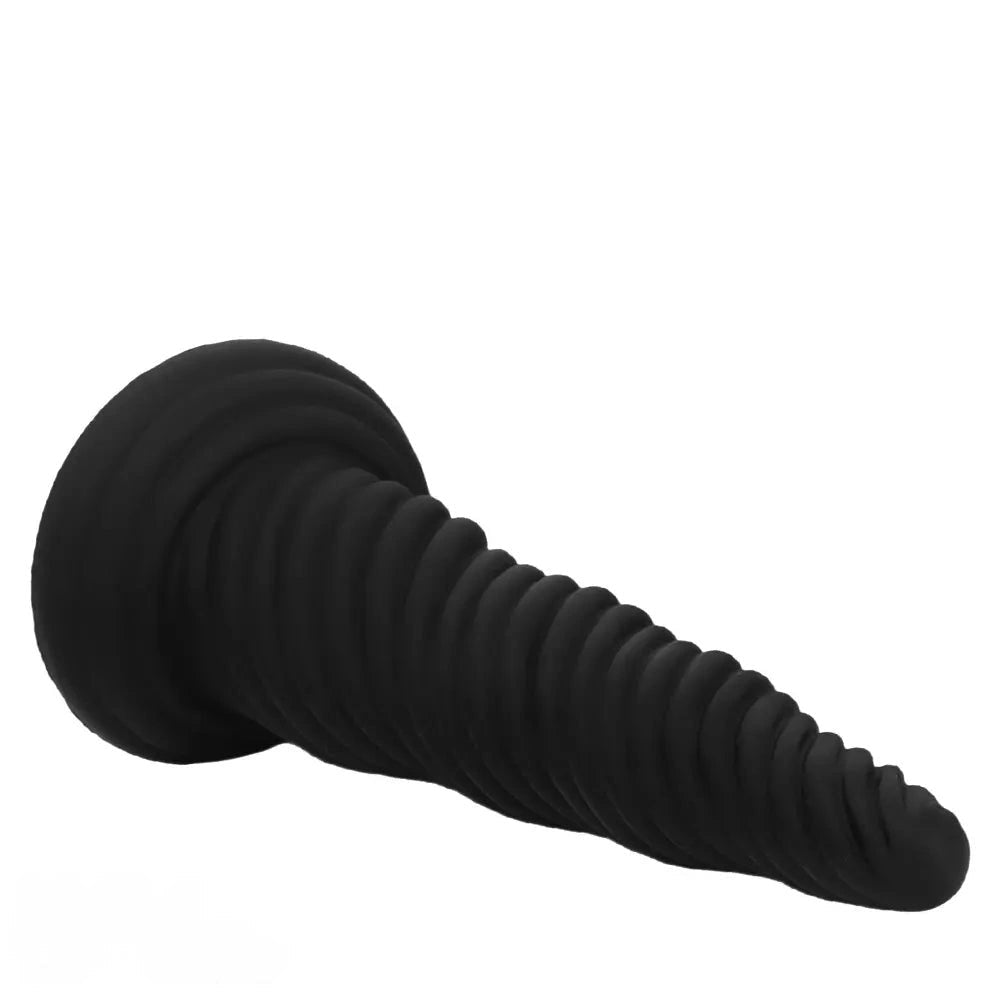 Black spiral textured dildo, photo 15