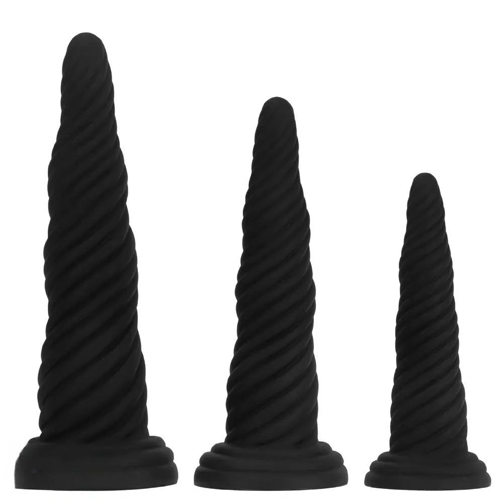 Black spiral textured dildo, photo 2