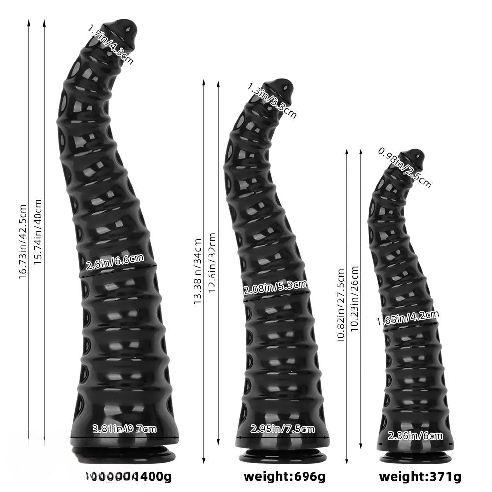 Black spiral ribbed anal dildo, photo 10