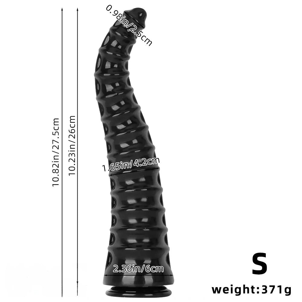 Black spiral ribbed anal dildo, photo 11