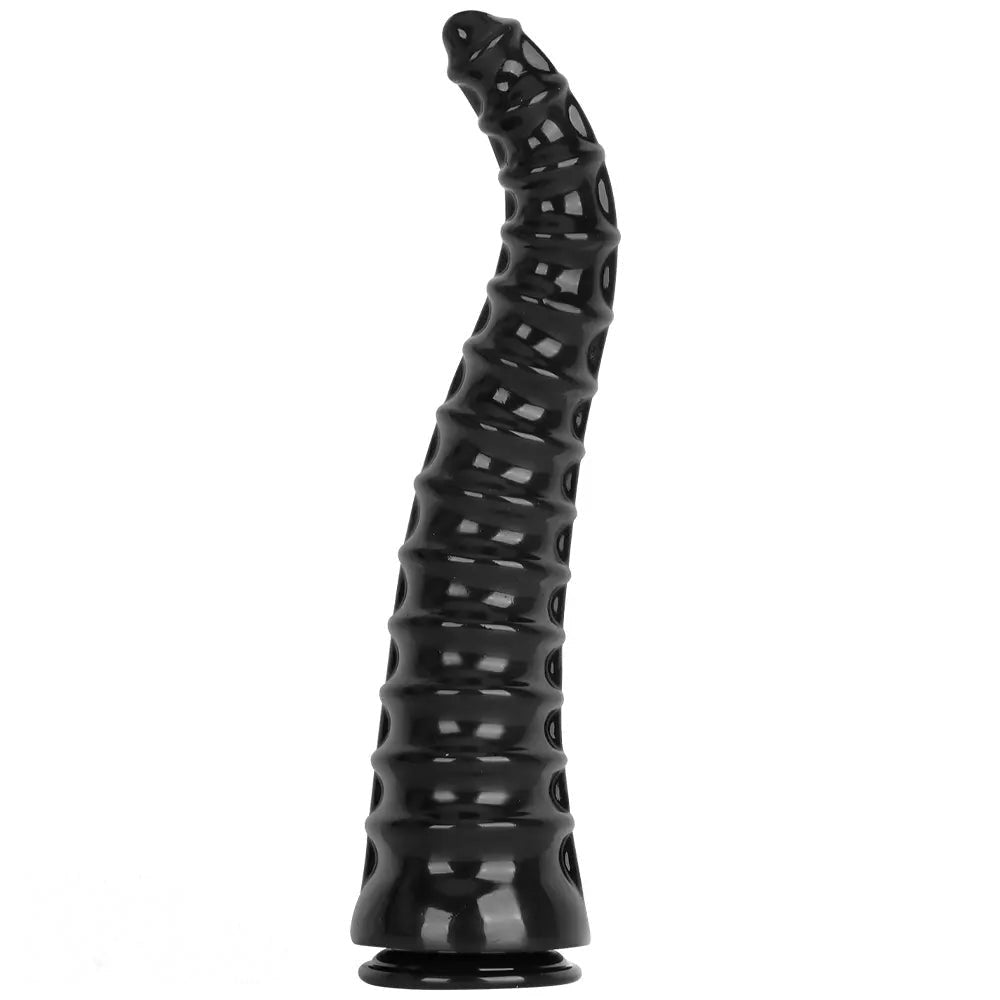Black spiral ribbed anal dildo, photo 2