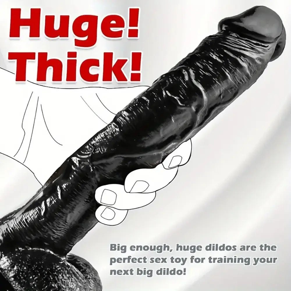 Black textured PVC realistic dildo, photo 2
