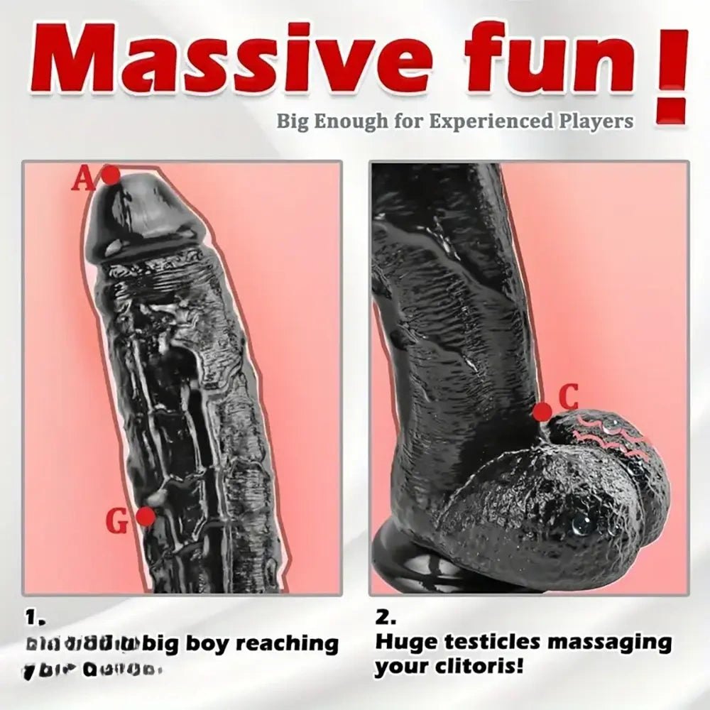 Black textured PVC realistic dildo, photo 4
