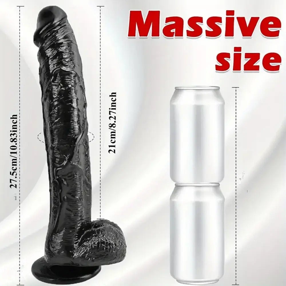 Black textured PVC realistic dildo, photo 5