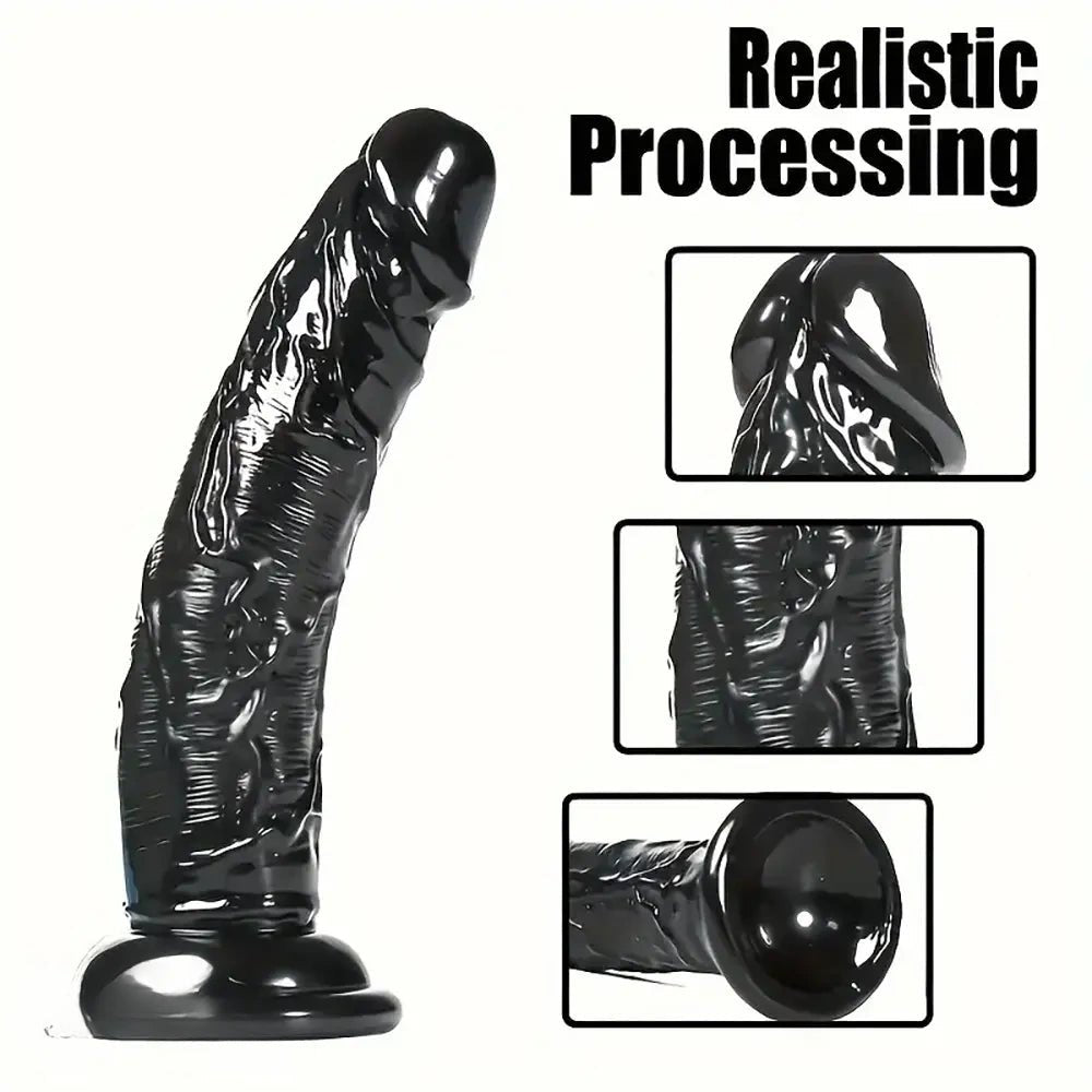Black suction cup realistic dildo, photo 2
