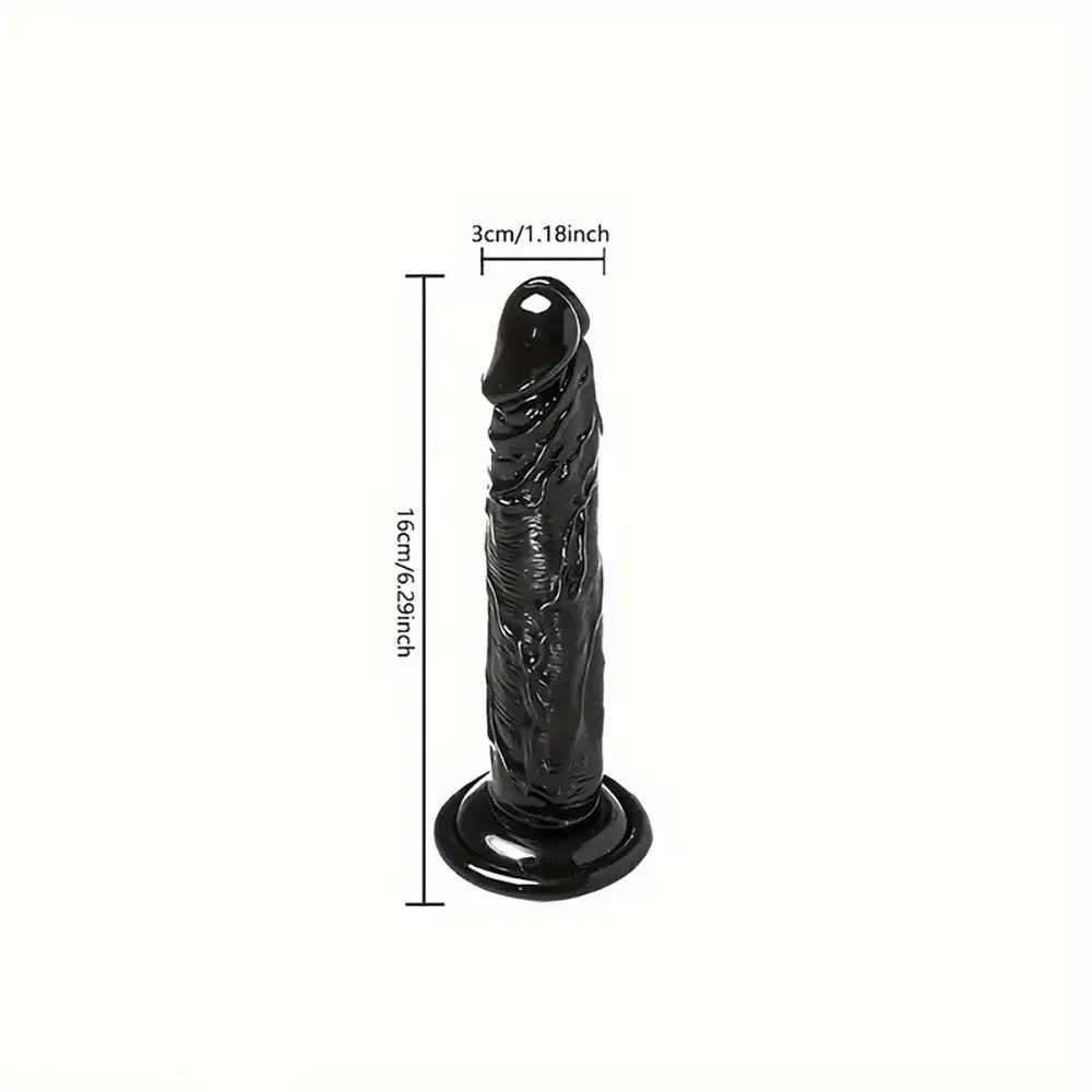 Black suction cup realistic dildo, photo 4