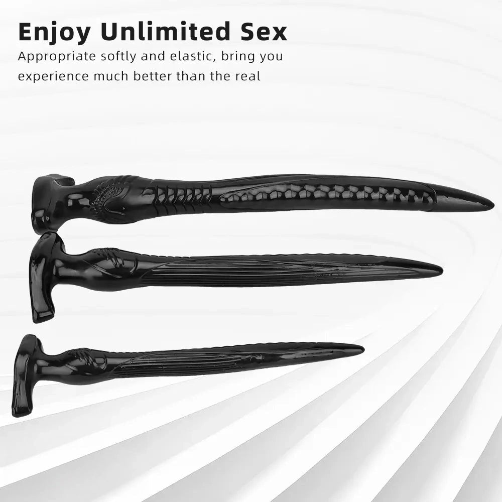 Black tapered ribbed pvc anal dildo, photo 7
