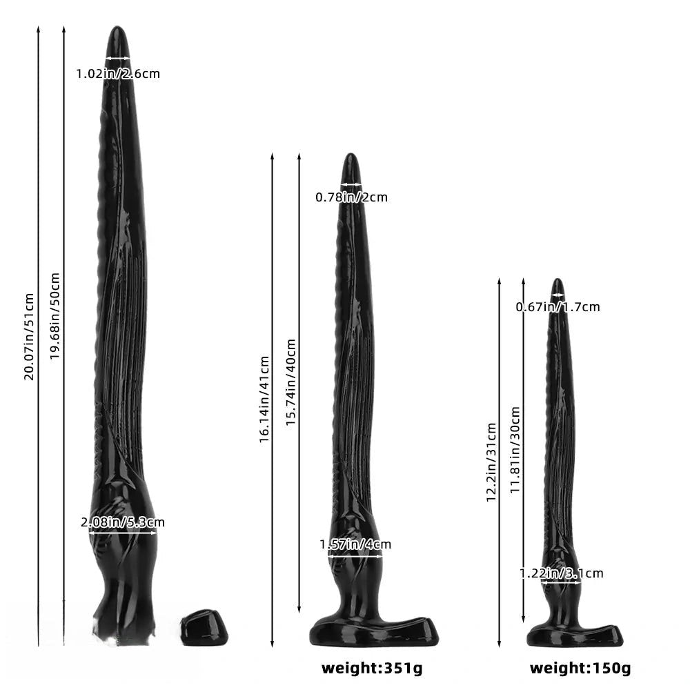 Black tapered ribbed pvc anal dildo, photo 9