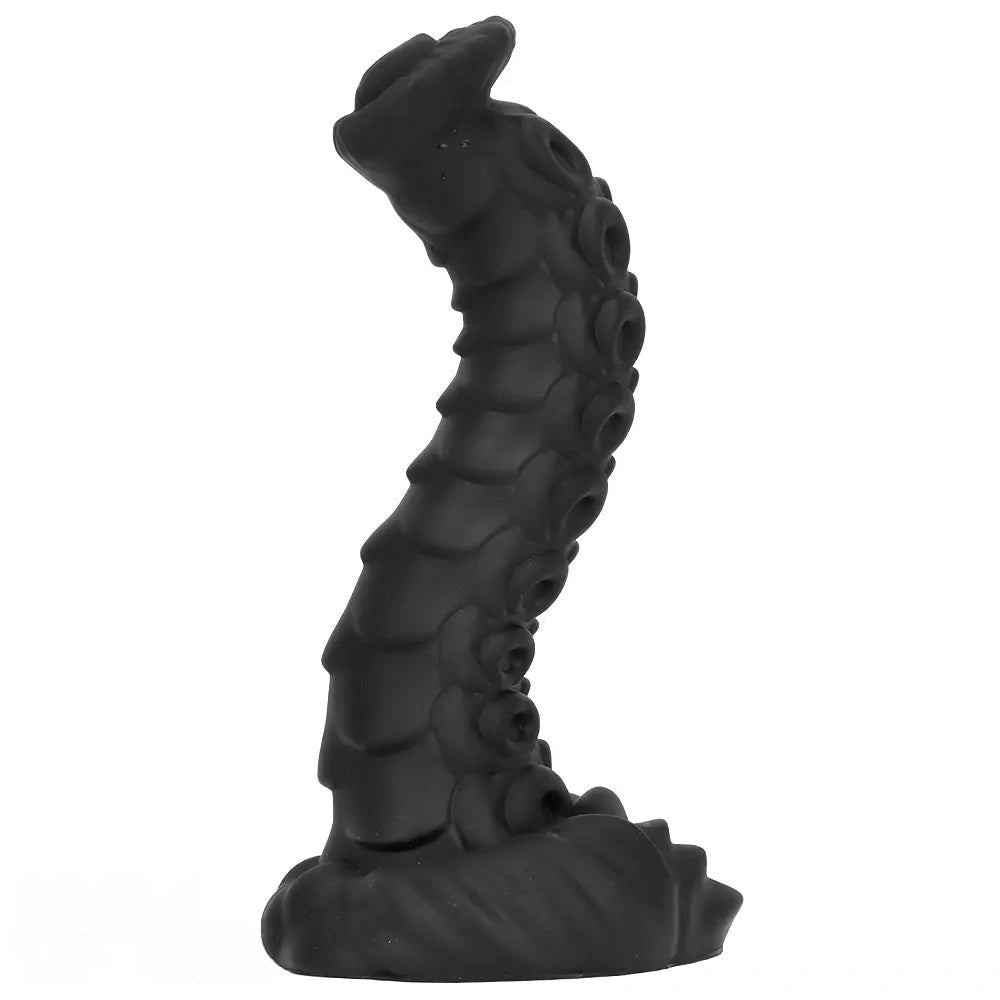 Black ridged tentacle silicone fantasy dildo, photo 1