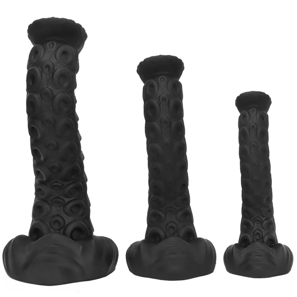 Black ridged tentacle silicone fantasy dildo, photo 14