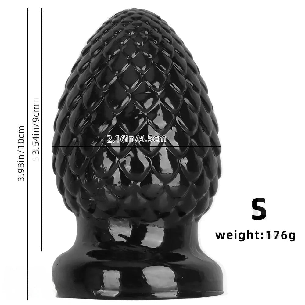 Black textured PVC butt plug, photo 10