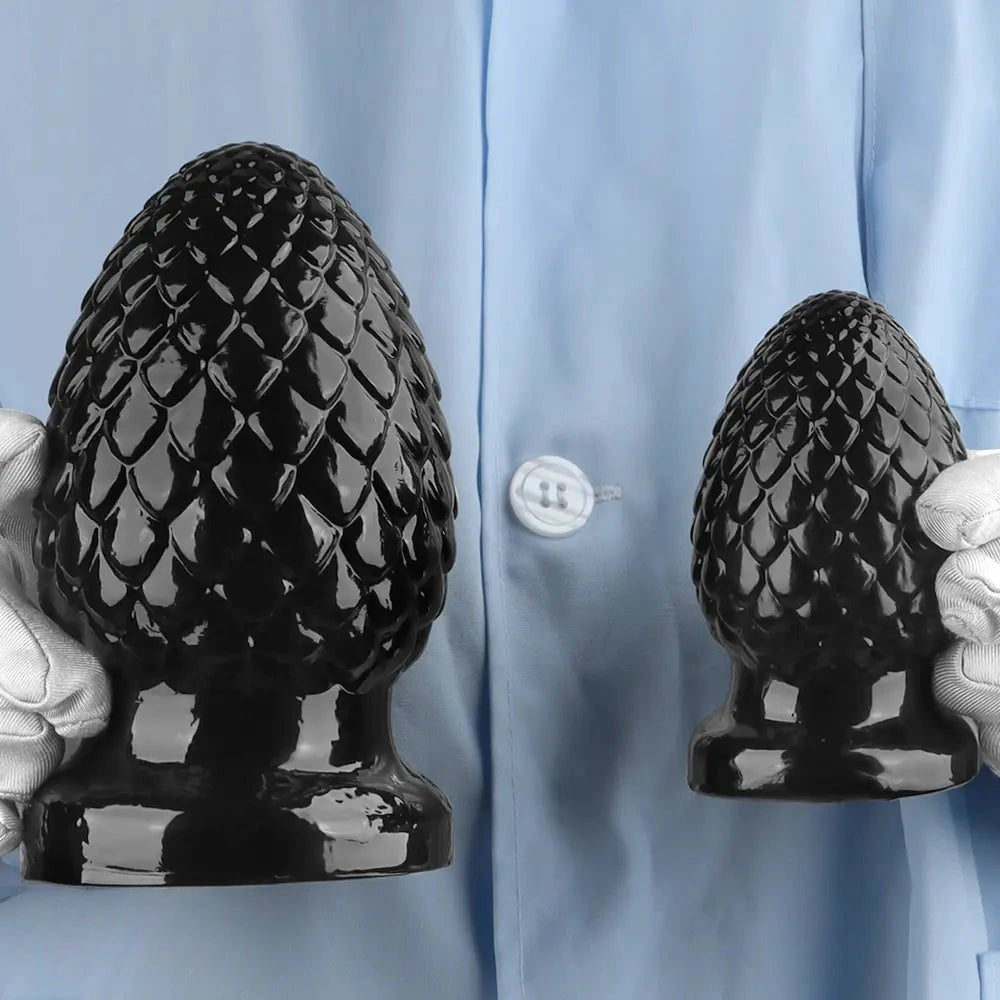 Black textured PVC butt plug, photo 11