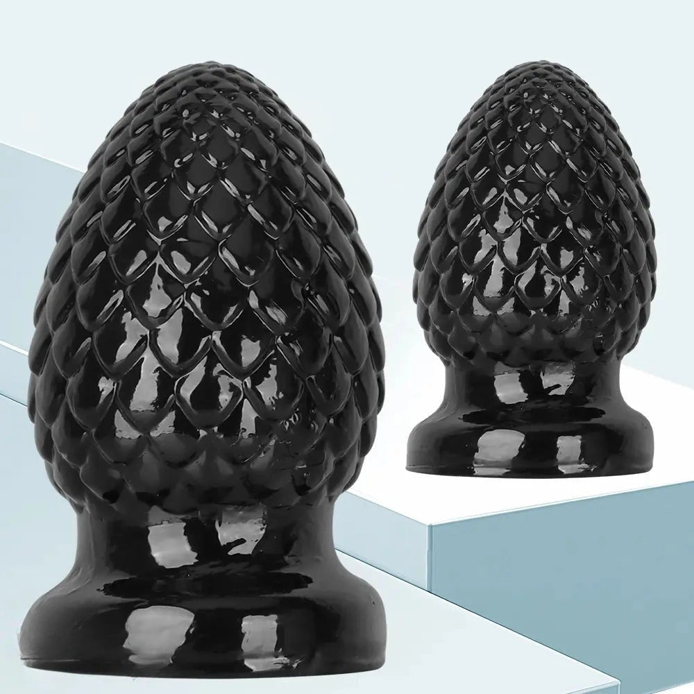 Black textured PVC butt plug, photo 4