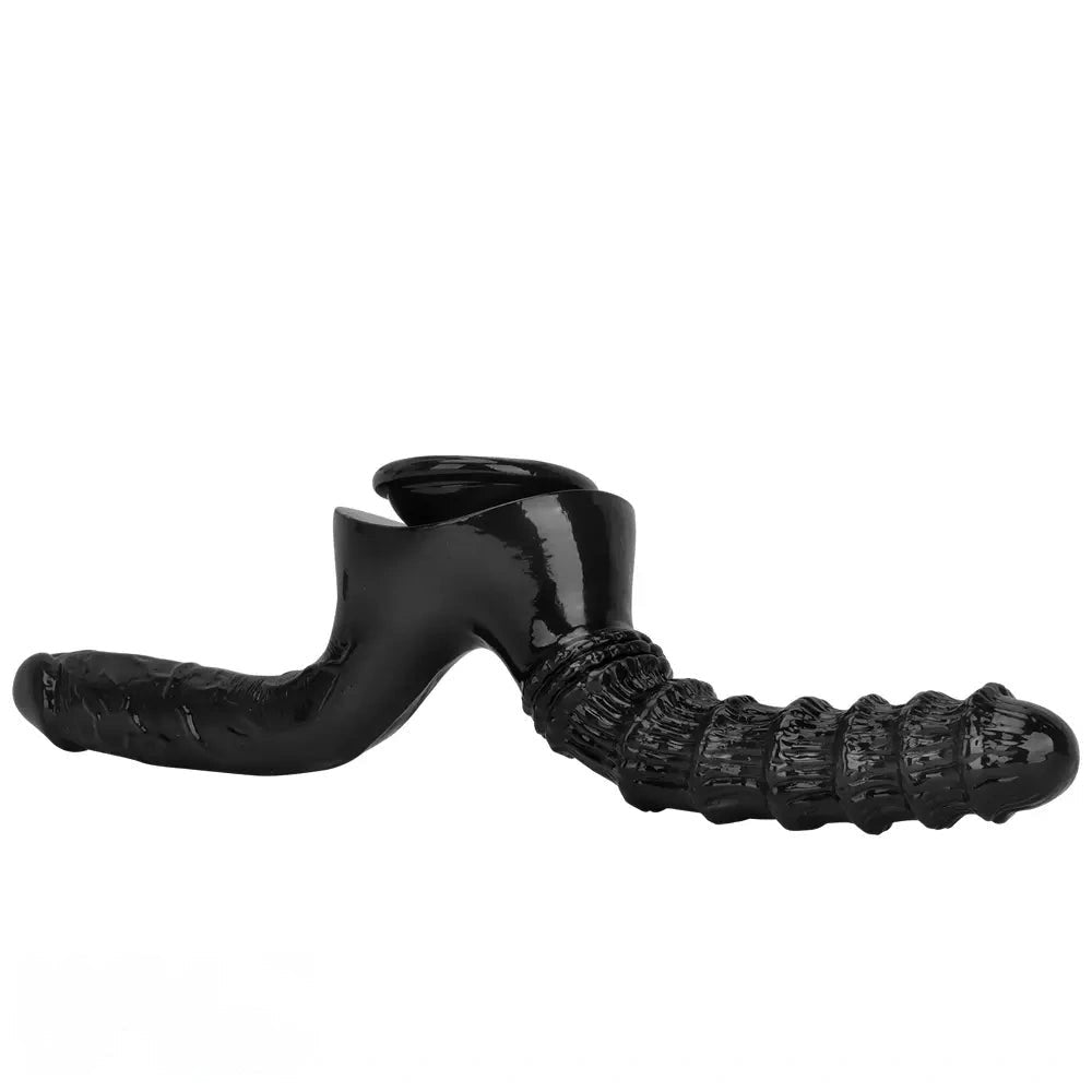 Black PVC double dildo, photo 11