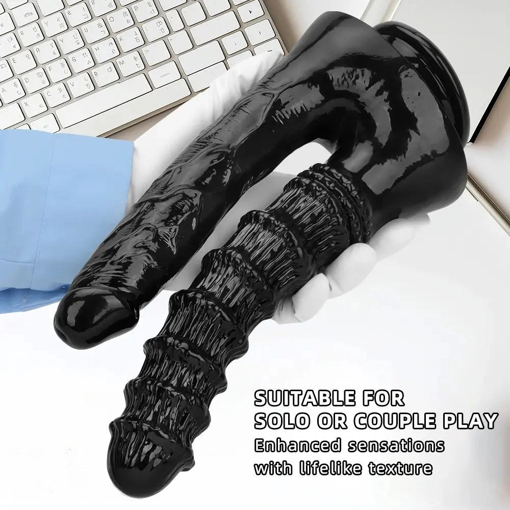 Black PVC double dildo, photo 5