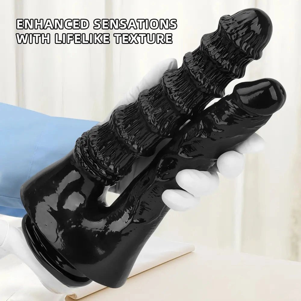 Black PVC double dildo, photo 6