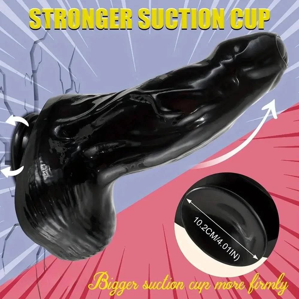 Black uncut PVC anal dildo, photo 3