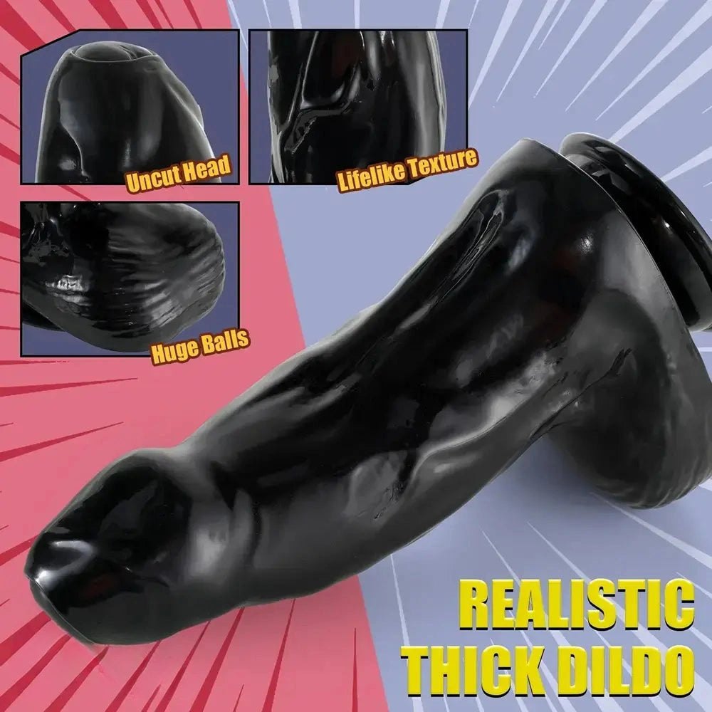 Black uncut PVC anal dildo, photo 4