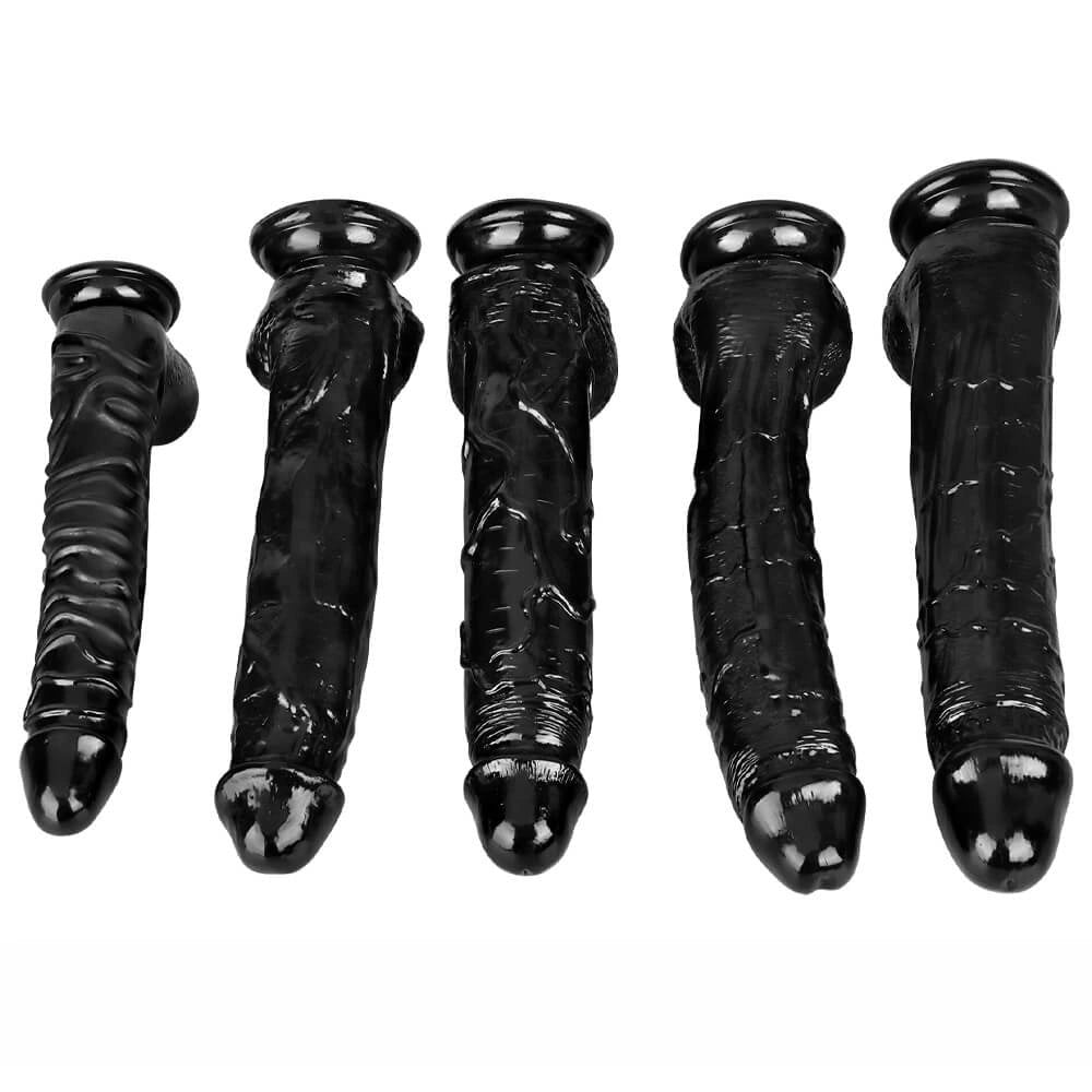 Black veiny realistic pvc dildo with suction cup base, photo 7