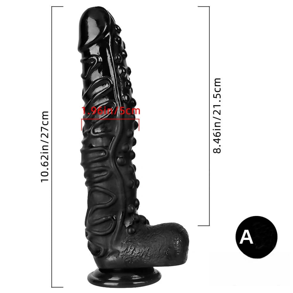 Black veiny realistic pvc dildo with suction cup base, photo 8