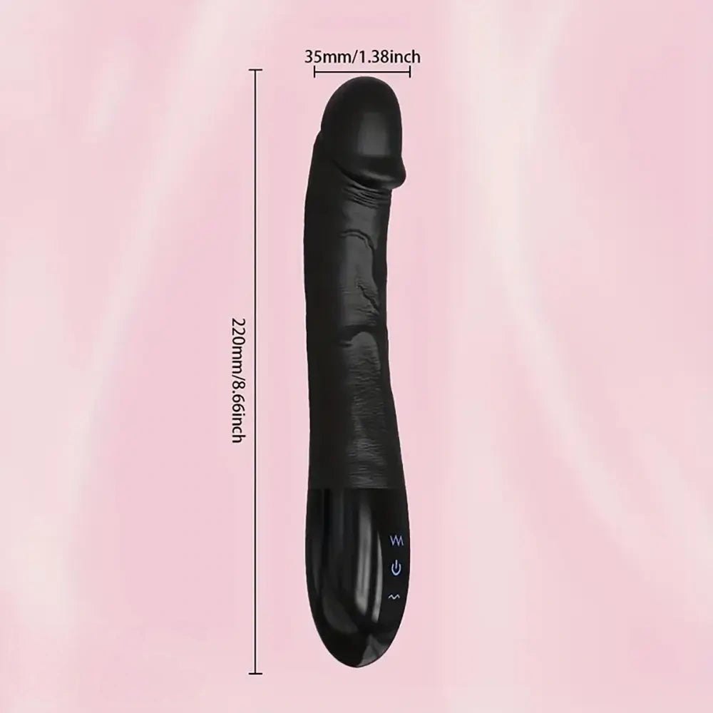 Black vibrating realistic dildo, photo 2