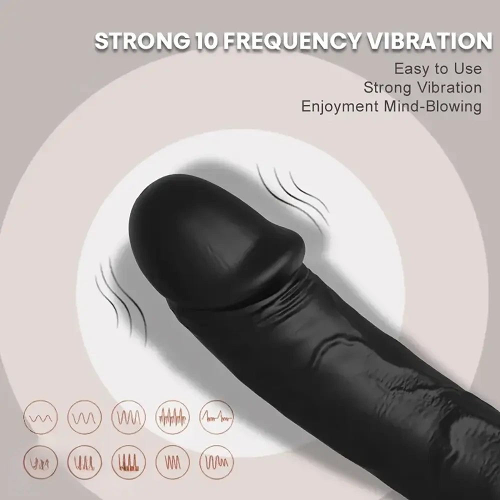 Black vibrating realistic dildo, photo 4