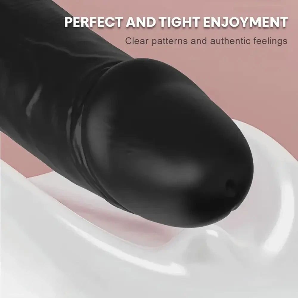 Black vibrating realistic dildo, photo 6
