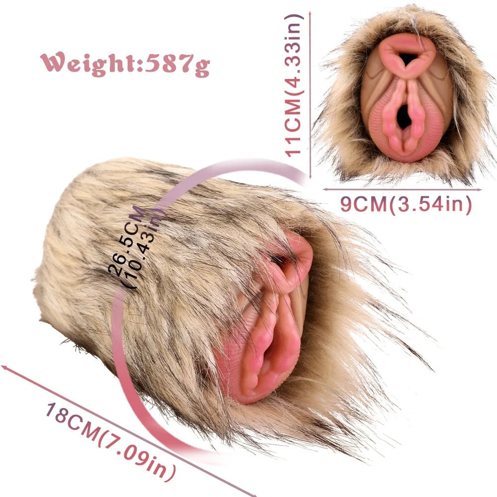 Blond fur dual entry furry masturbator, photo 14
