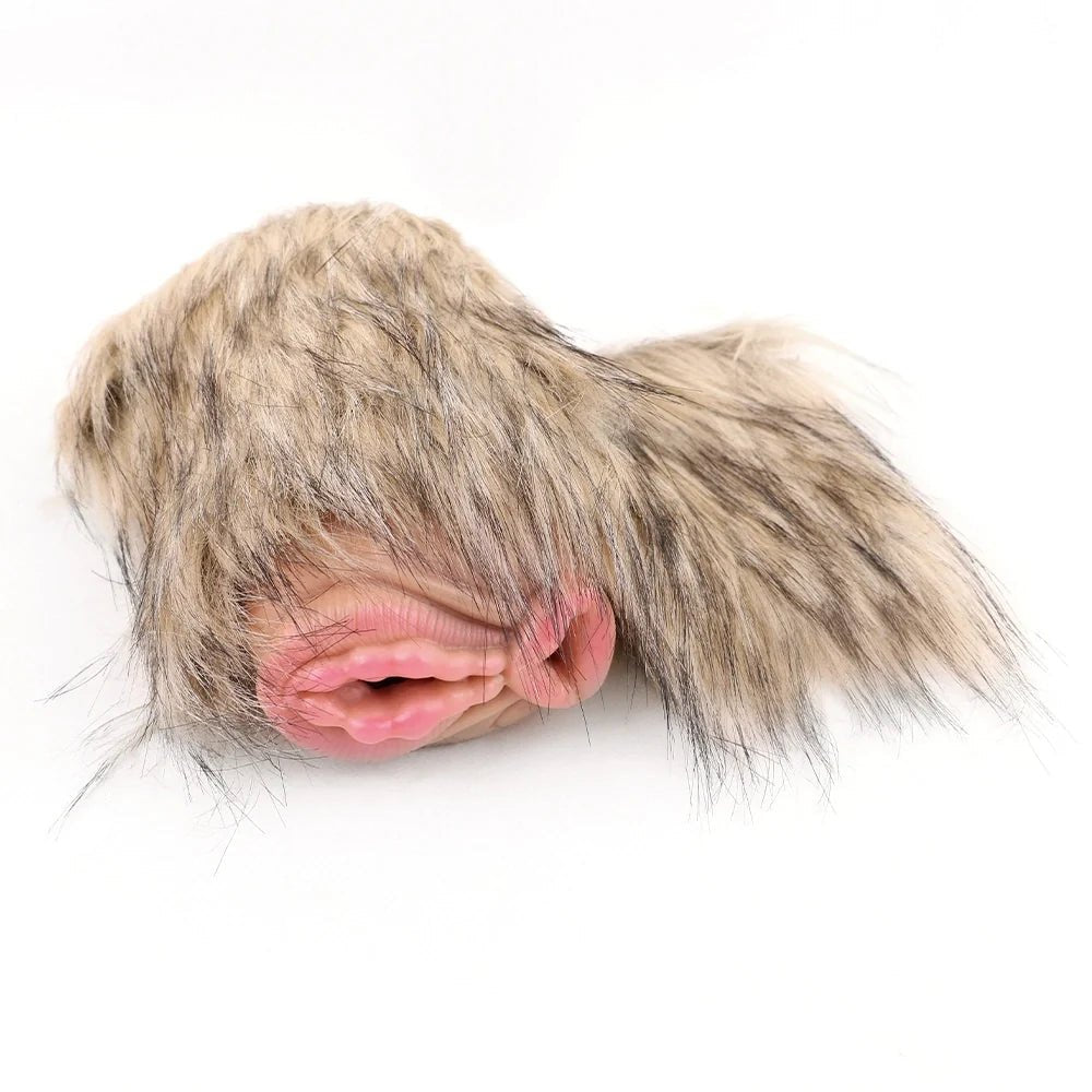 Blond fur dual entry furry masturbator, photo 2
