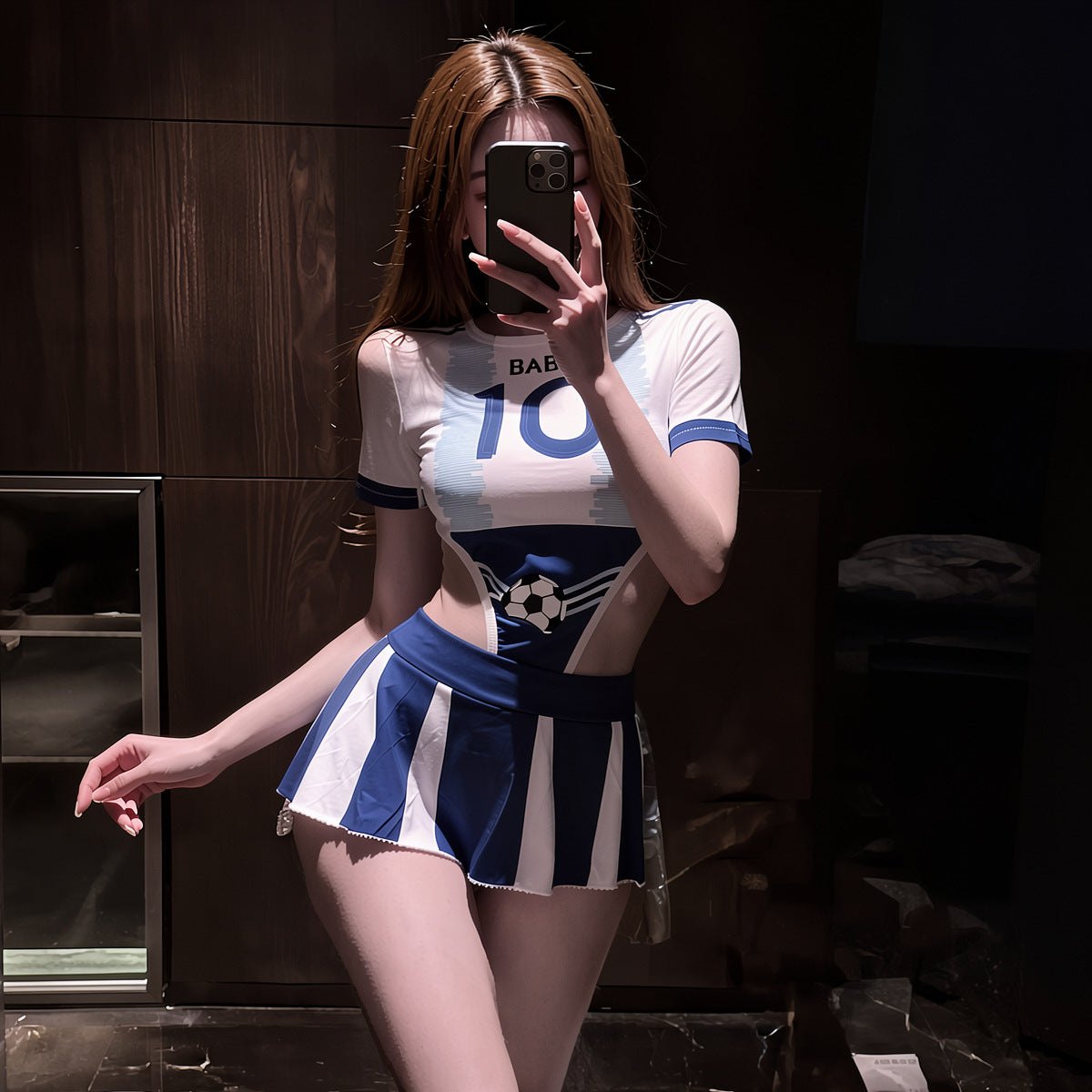 Blue cheerleader jersey roleplay costume set, photo 6