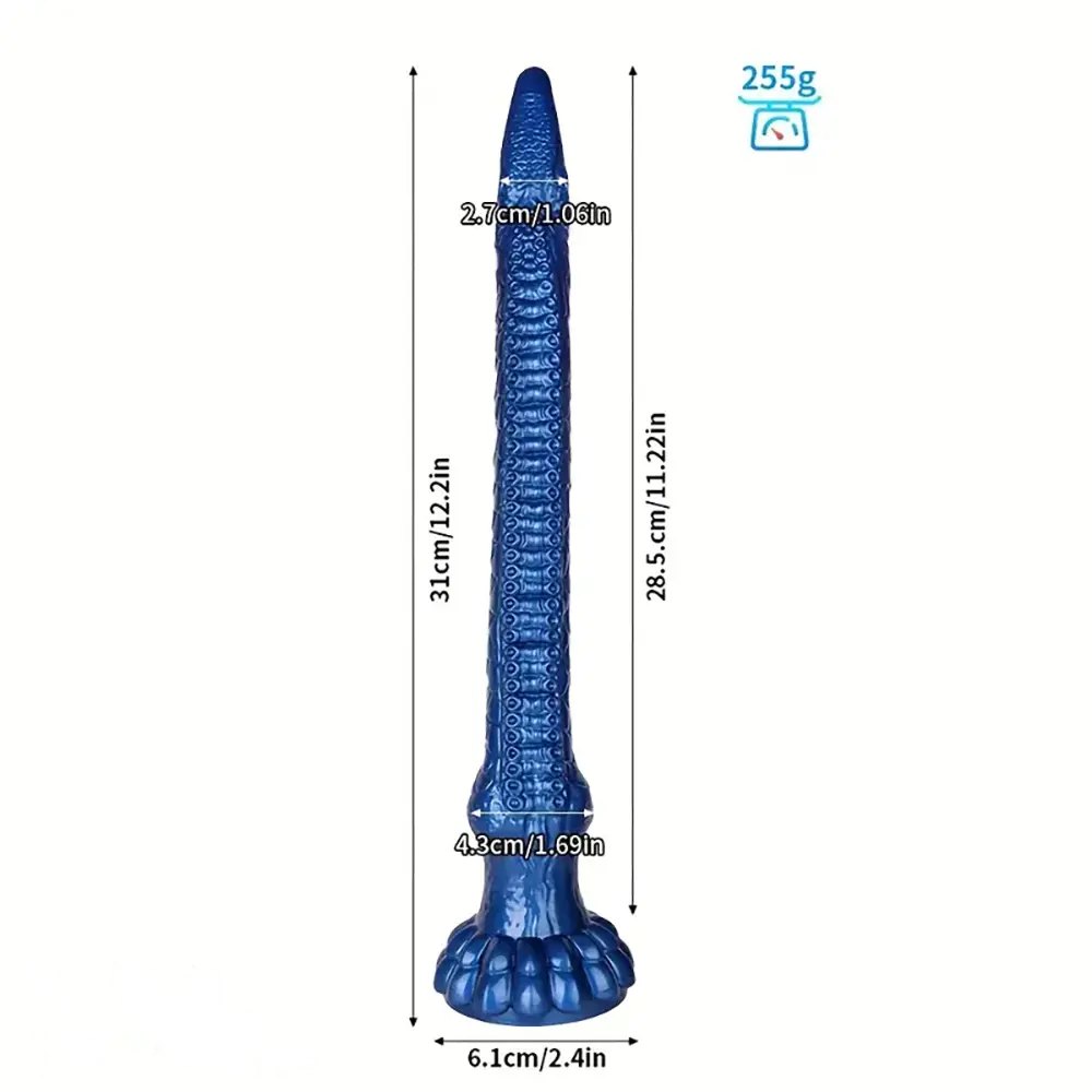 Blue scaled eel tentacle silicone dildo, photo 4