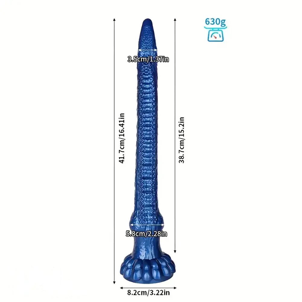 Blue scaled eel tentacle silicone dildo, photo 6