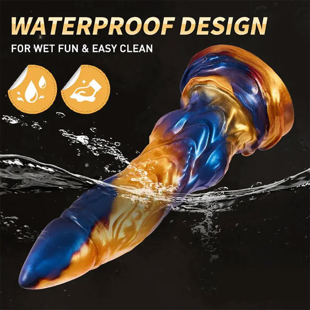 Blue and gold fantasy monster vibrating dildo, photo 5