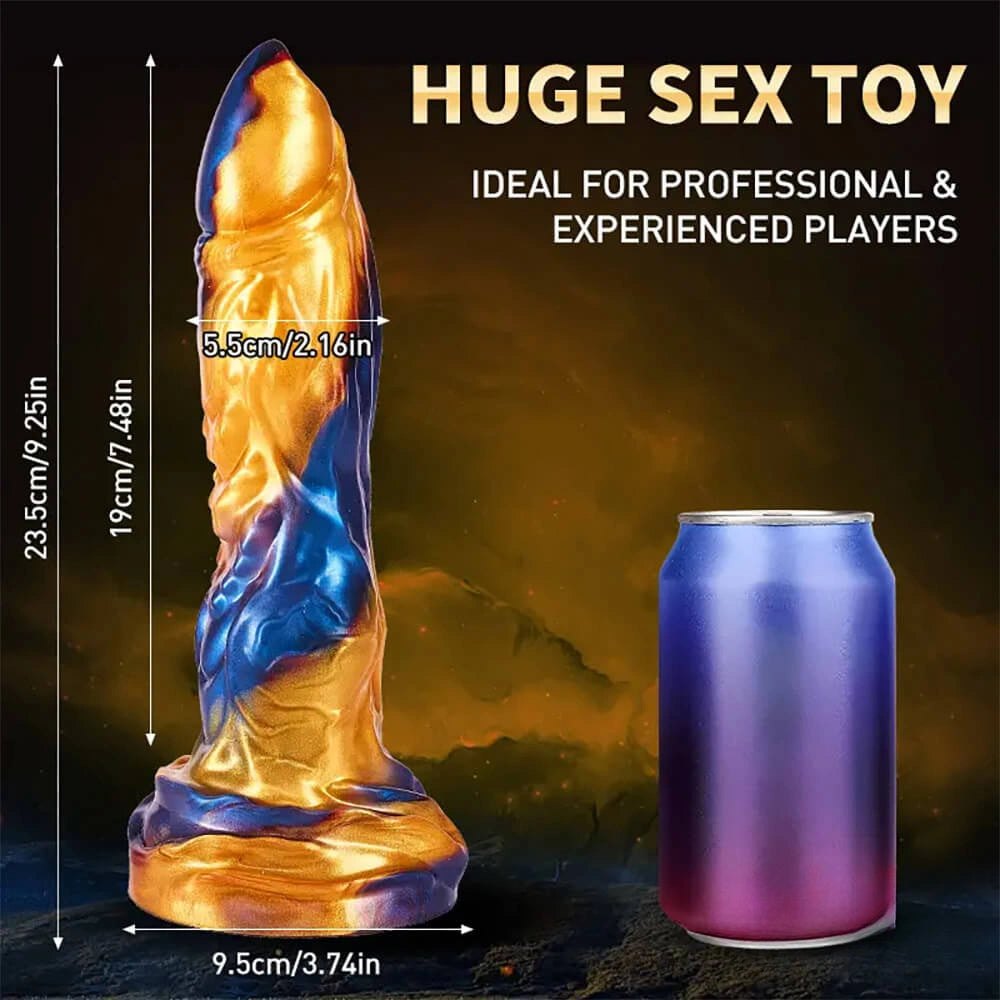Blue and gold fantasy monster vibrating dildo, photo 6
