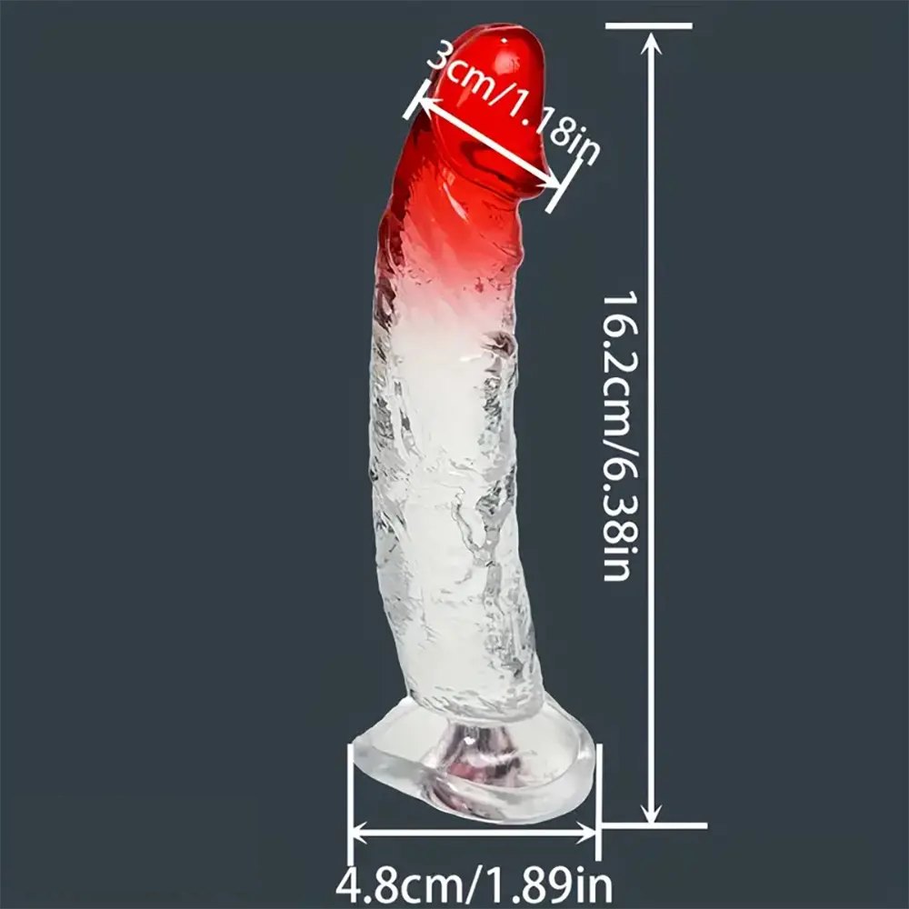 Clear pvc dildo with blue gradient, photo 3