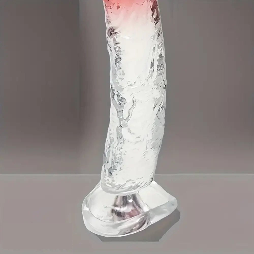 Clear pvc dildo with blue gradient, photo 9