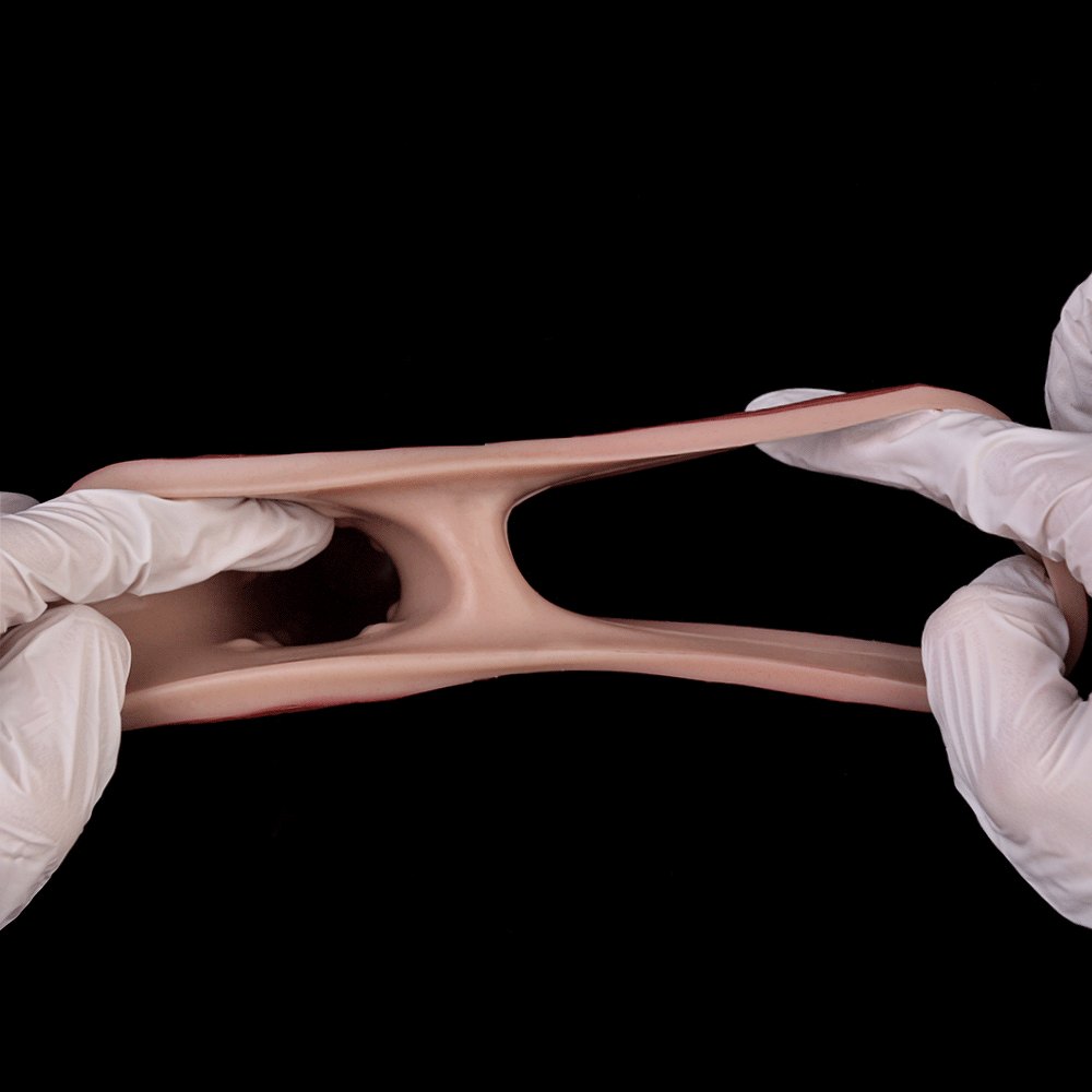 Blue hollow silicone dildo sleeve, photo 15