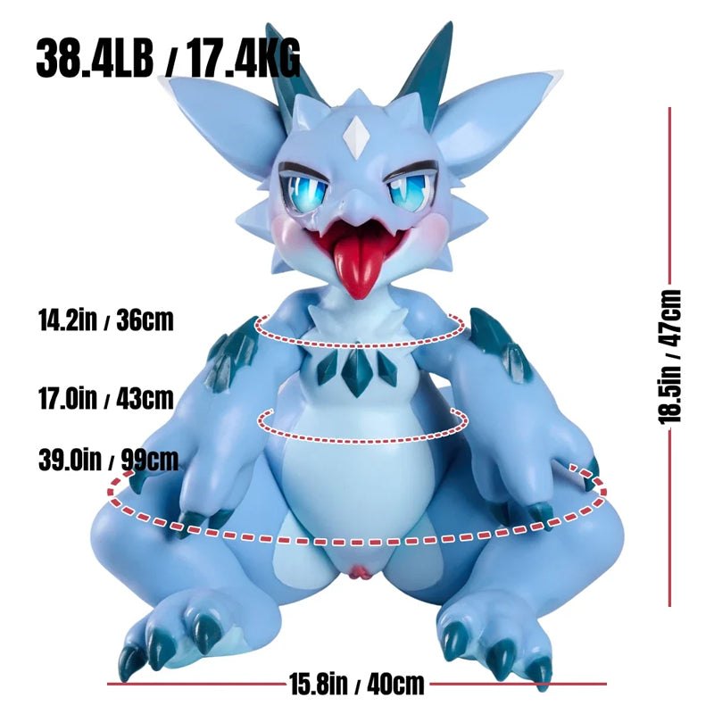 Blue ice dragon fantasy creature sex doll, photo 3