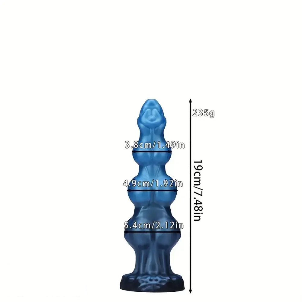 Blue metallic knotted animal dildo, photo 8