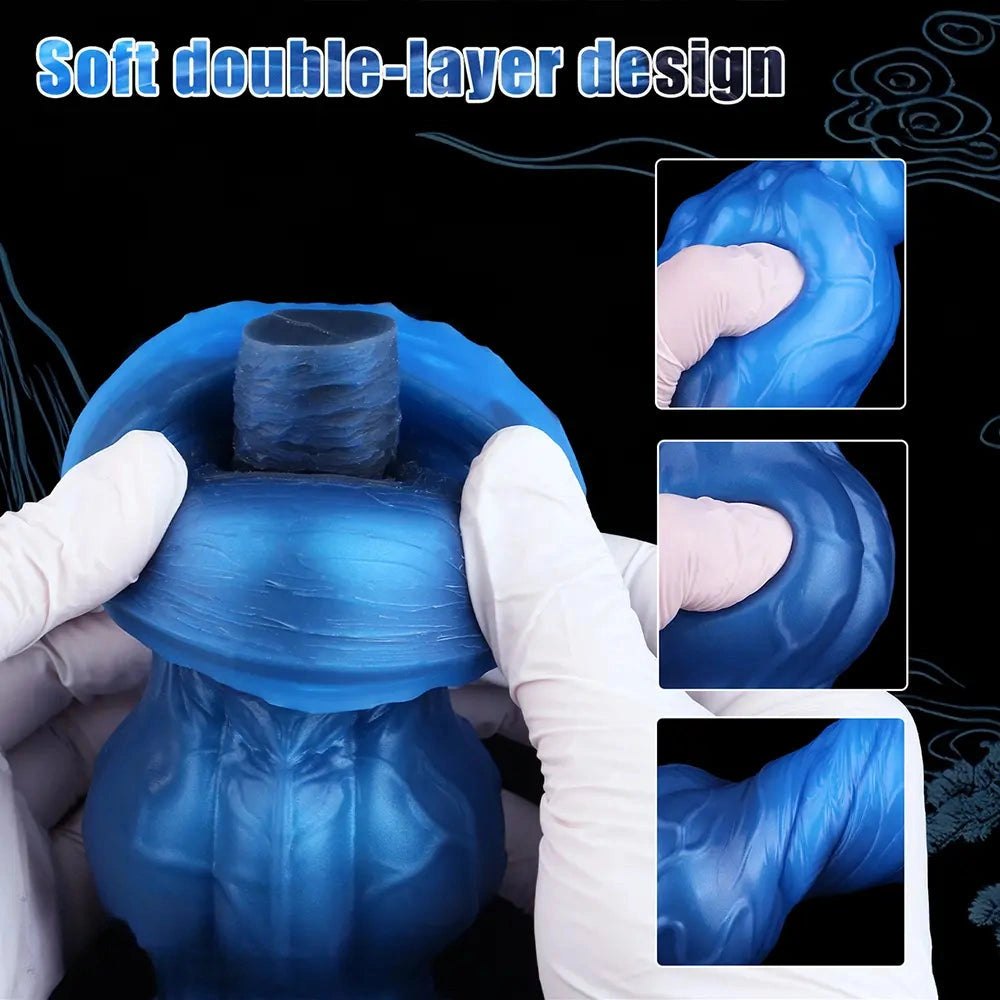 Blue silicone animal knot dildo, photo 3