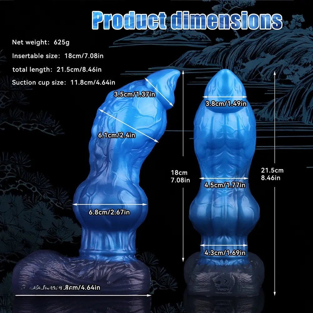 Blue silicone animal knot dildo, photo 4